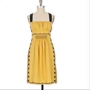 Floreat Yellow embroidered dress, size 12